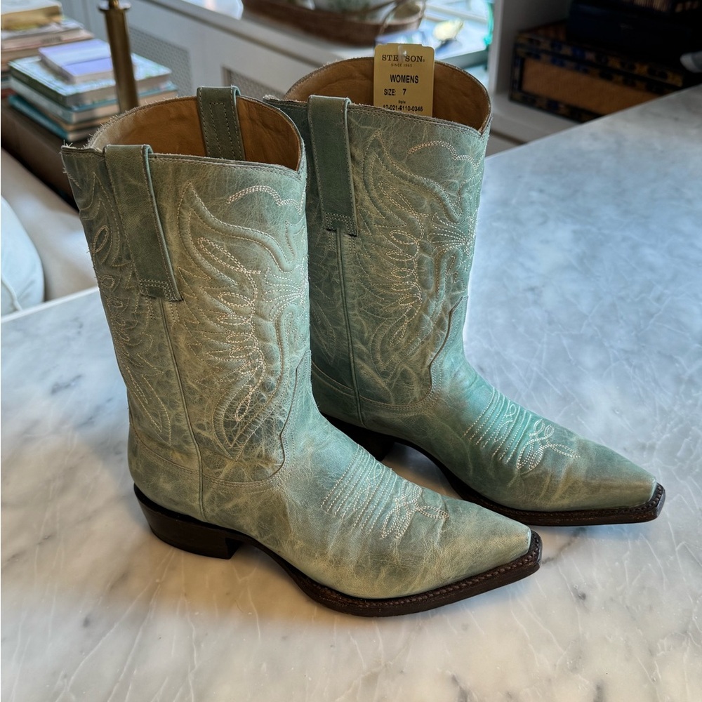 Turquoise Stetson Cowboy Boots NWT size 7